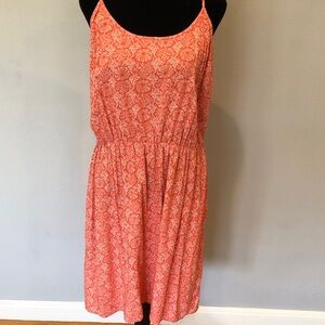 Old Navy Coral Patterned Midi Dress, XL Tall